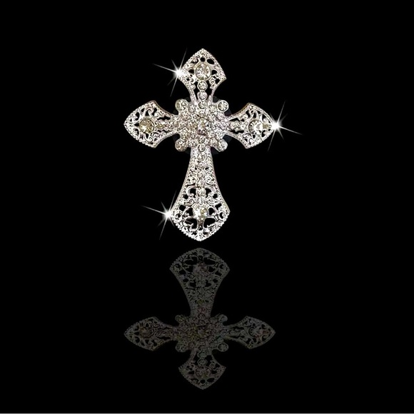 Diamond Bling Cross Car Air Freshener Clip - Elegant Scent Diffuser NIP - Picture 3 of 4
